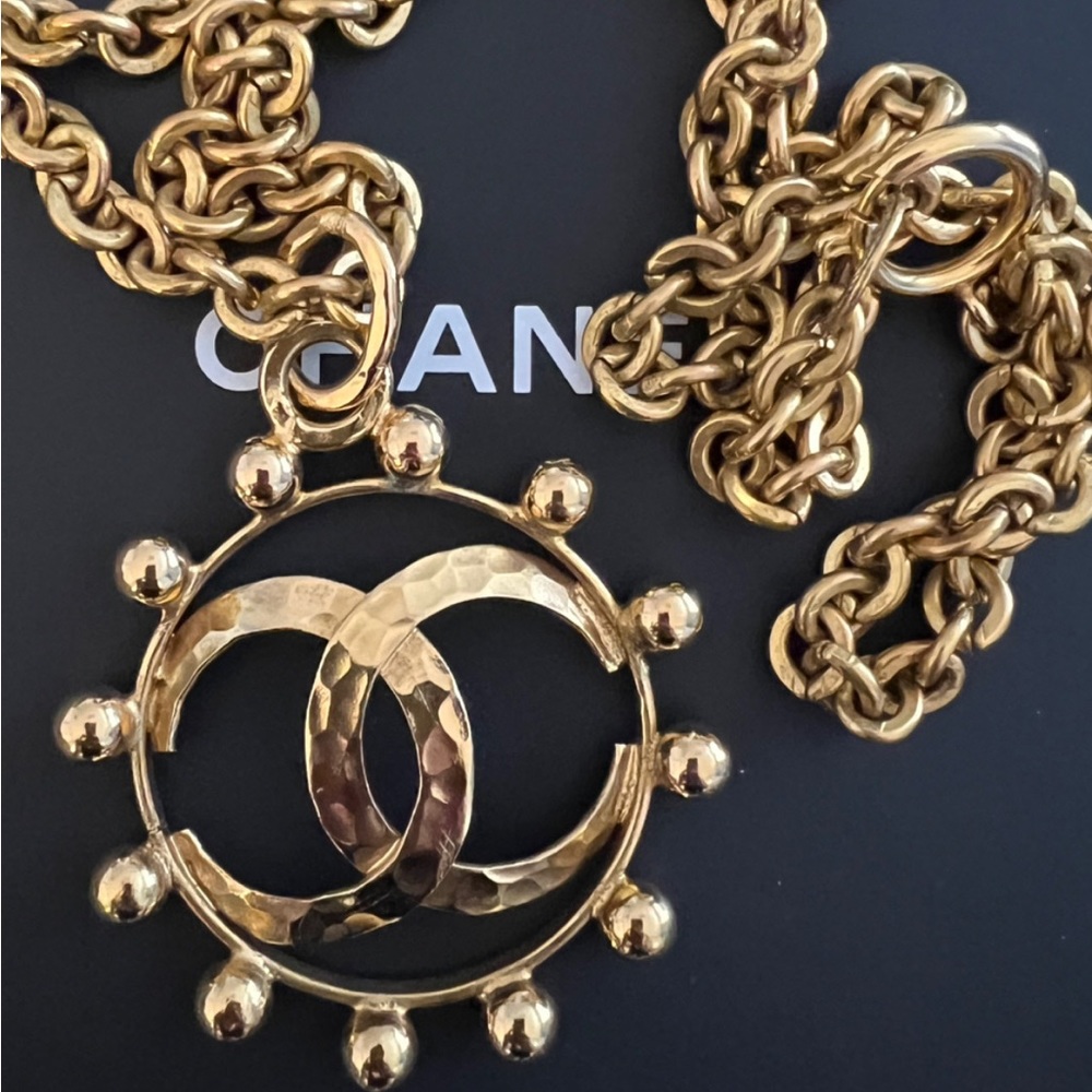 Chanel Vintage Collection 25 Large CC Sun Pendant in 24k gold plating